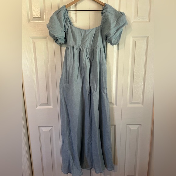 Elegant Blue Off-Shoulder Dress - Picture 2 of 4